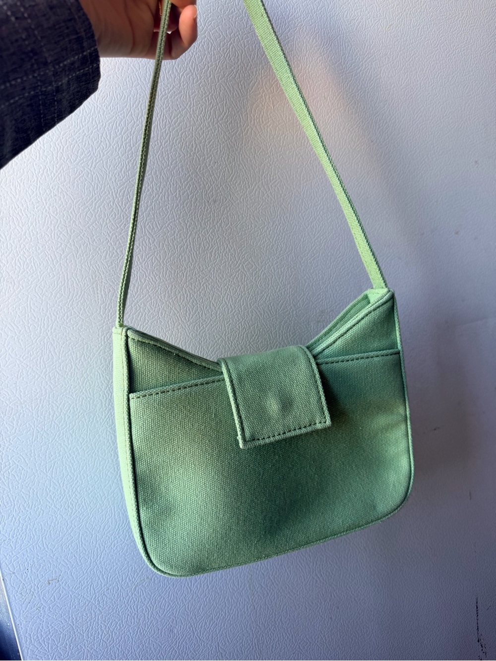 Brandy Melville Sage Green Canvas Shoulder Bag